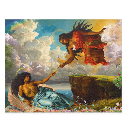 Birth of Eve Art Puzzle Feminine Goddess  Artwork Divine Feminine Black Woman Art, Mother’s Day Gift  500 pcs in Box