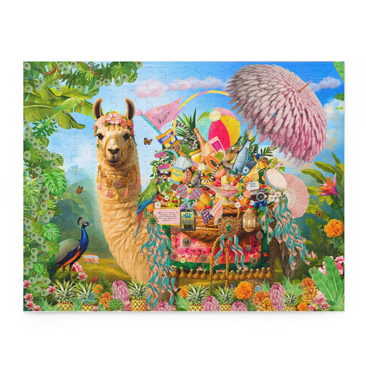A Life Well Played – Music Festival Llama Puzzle 252 Pieces in Box | Luxury Art Puzzle | Whimsical Festival Art Gift Colorful Jigsaw