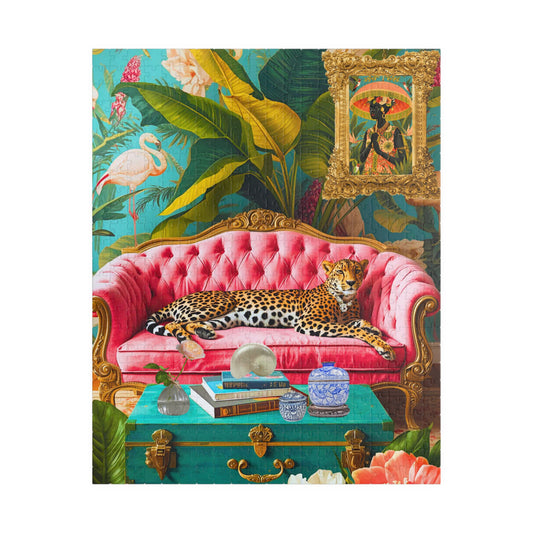 Lounging Luxe Leopard Puzzle-500 Pieces in Box
