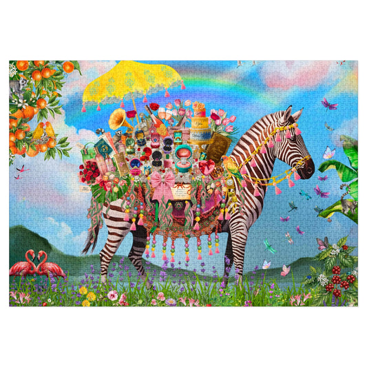 Engagement Proposal Puzzle: Ring Bearer Zebra, 2000 Pieces with tin